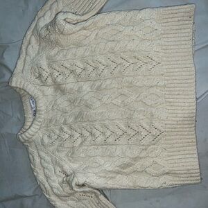 Zara Cream Cable Knit Sweater